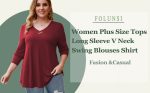 FOLUNSI Women's Plus Size Tops Casual Blouses Long Sleeve Flowy Tunic Tops m-4xl - Image 5
